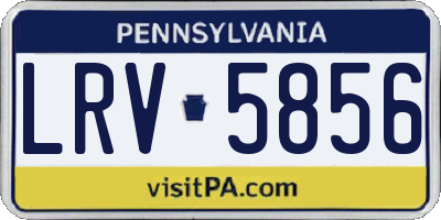 PA license plate LRV5856