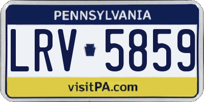 PA license plate LRV5859