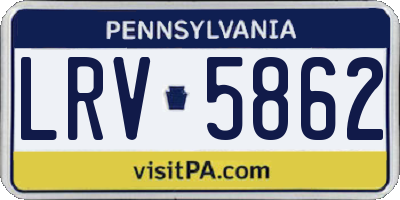 PA license plate LRV5862