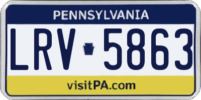 PA license plate LRV5863