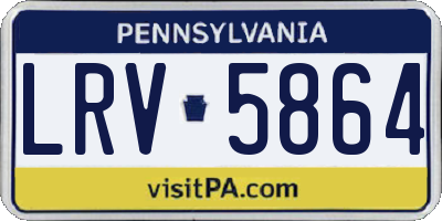 PA license plate LRV5864
