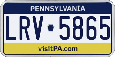 PA license plate LRV5865