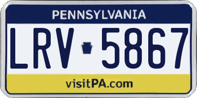 PA license plate LRV5867