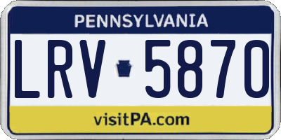 PA license plate LRV5870