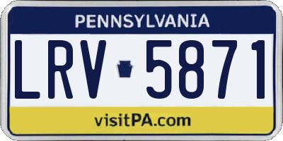 PA license plate LRV5871