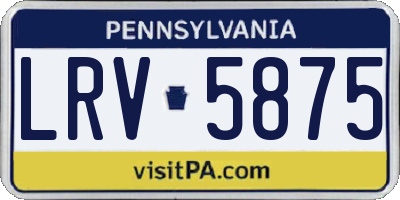 PA license plate LRV5875