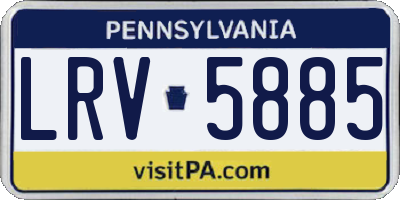 PA license plate LRV5885