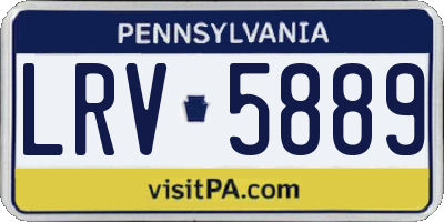 PA license plate LRV5889