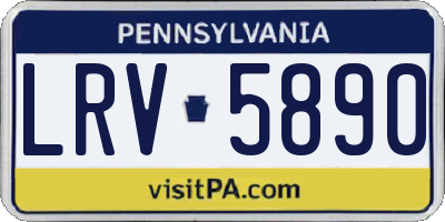 PA license plate LRV5890