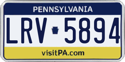 PA license plate LRV5894