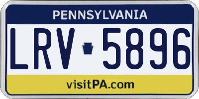 PA license plate LRV5896