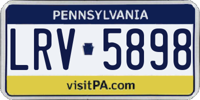 PA license plate LRV5898
