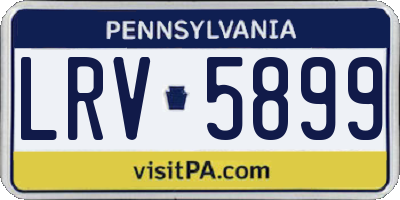 PA license plate LRV5899