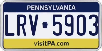 PA license plate LRV5903