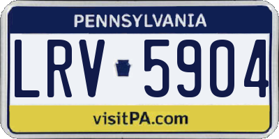PA license plate LRV5904