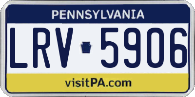 PA license plate LRV5906