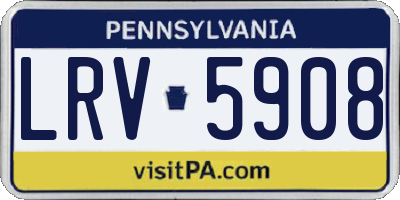 PA license plate LRV5908
