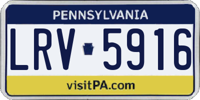 PA license plate LRV5916