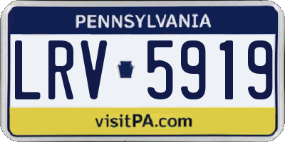 PA license plate LRV5919