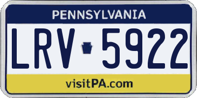 PA license plate LRV5922