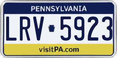 PA license plate LRV5923