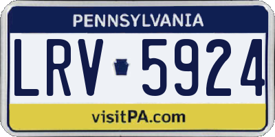 PA license plate LRV5924