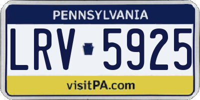 PA license plate LRV5925