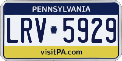 PA license plate LRV5929
