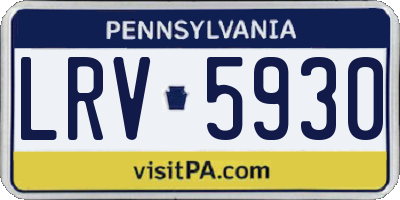 PA license plate LRV5930