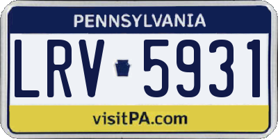 PA license plate LRV5931