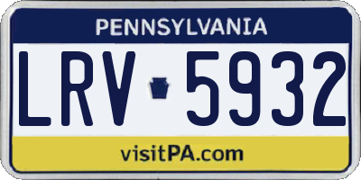 PA license plate LRV5932