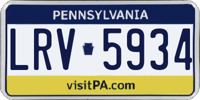 PA license plate LRV5934