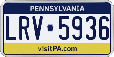 PA license plate LRV5936