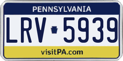 PA license plate LRV5939