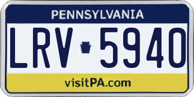 PA license plate LRV5940