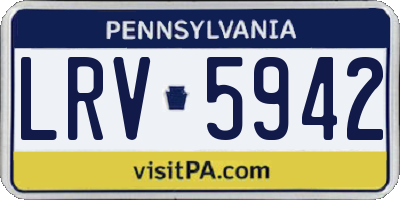 PA license plate LRV5942