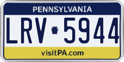 PA license plate LRV5944