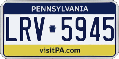 PA license plate LRV5945