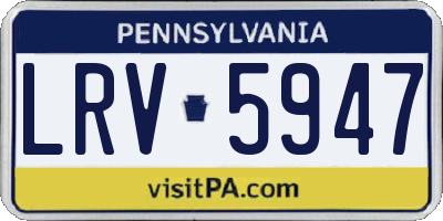 PA license plate LRV5947