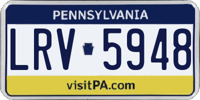 PA license plate LRV5948