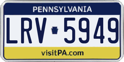 PA license plate LRV5949