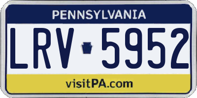 PA license plate LRV5952