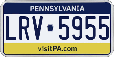 PA license plate LRV5955
