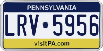 PA license plate LRV5956