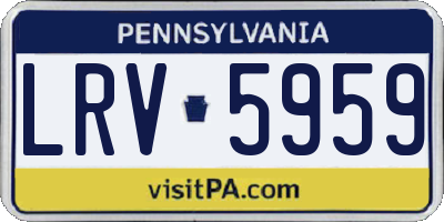 PA license plate LRV5959