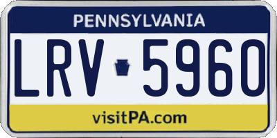 PA license plate LRV5960