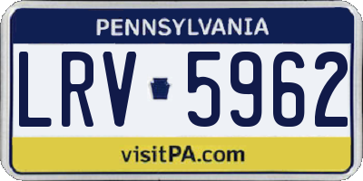 PA license plate LRV5962