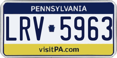 PA license plate LRV5963