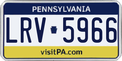 PA license plate LRV5966