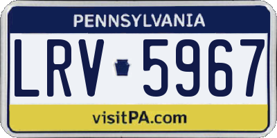 PA license plate LRV5967